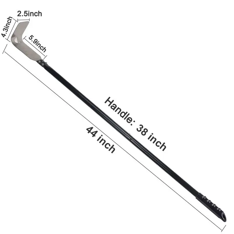 Pizzathome 49 Inch Long Ash  Cleaning Rake Slag Scraper for Brick Pizza Oven Long 304 Stainless Steel Tool Rabbler Brush Set