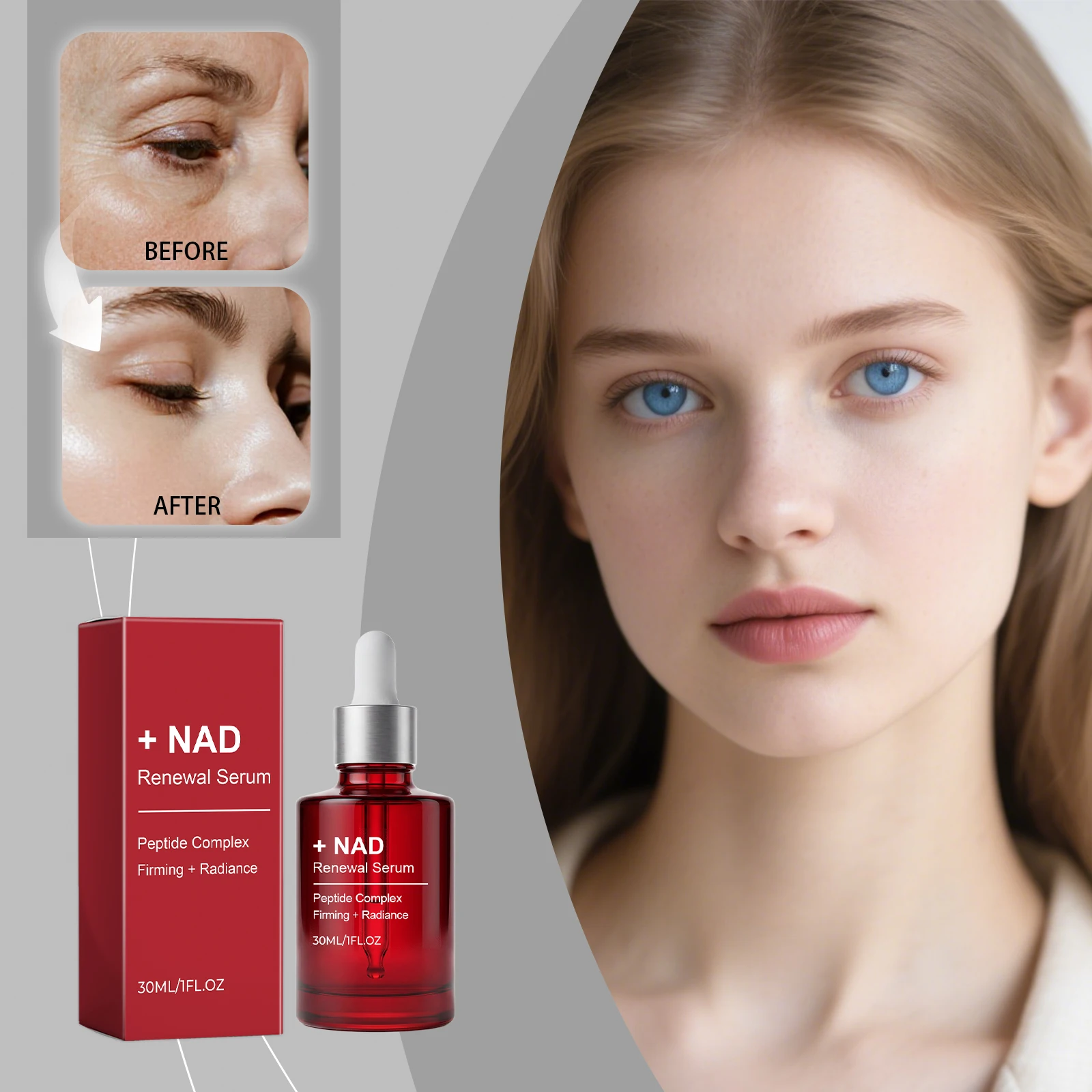 1/2PCRenewal Serum Peptide Complex Facial Serum Hydrating Firming Radiance Boost Skin Barrier Repair Revitalizing Face Skin Care