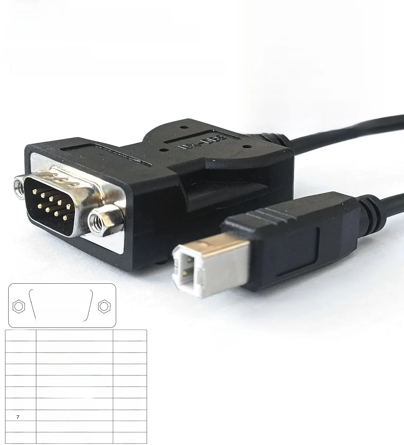 Silicon Labs CP210x USB typu B do RS232 9-pinowy kabel konwertera szeregowego Dsub dla Pinter Link the Scanner Cable — zdjęcie 2
