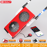 Daly Smart BMS Lifepo4 BMS 4S 12V 200A 250A 7S 10S 12S 13S 14S 16S 20S Bluetooth APP Solar 24V 36V 60V 18650 Battery Pack