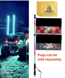 4FT Whip Lights ,Led Whip Light,Spiral RGB Chasing Lighted Whips Flags for Off- Road Vehicle ATV UTV RZR Jeep Trucks Dunes