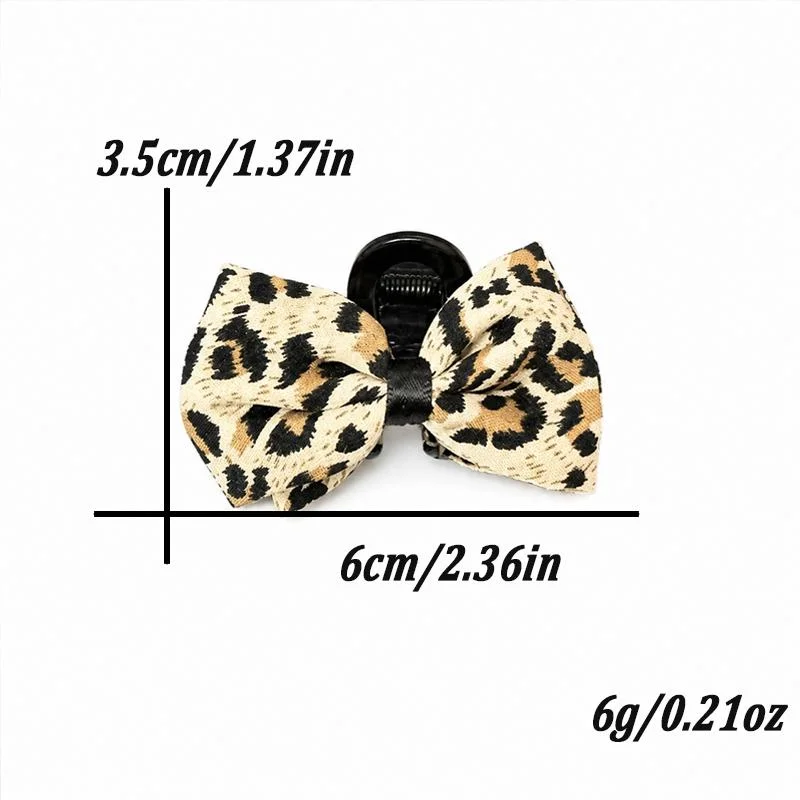 1/2pcs ZYFHTT Leopard Print Bow Small Hair Claw Clip for Woman Elegant Daily Wear Ponytail Clip Fashion Girl's Shark Clip
