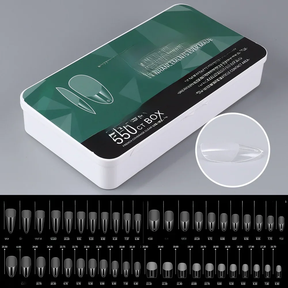 Soft Gel Nail Tips, Caixão Amêndoa Curto Médio, Cobertura Completa, Ferramentas de Extensão Fosco,