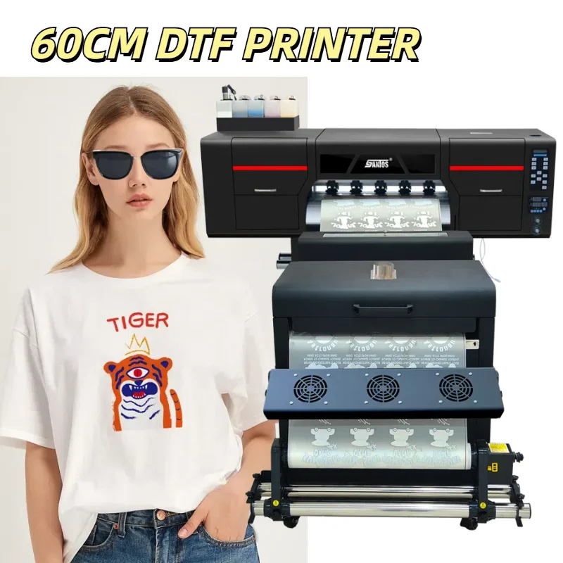 Cheap price A1 digital inkjet 60cm DTF printer heat transfer t-shirt bag printing with shaker oven