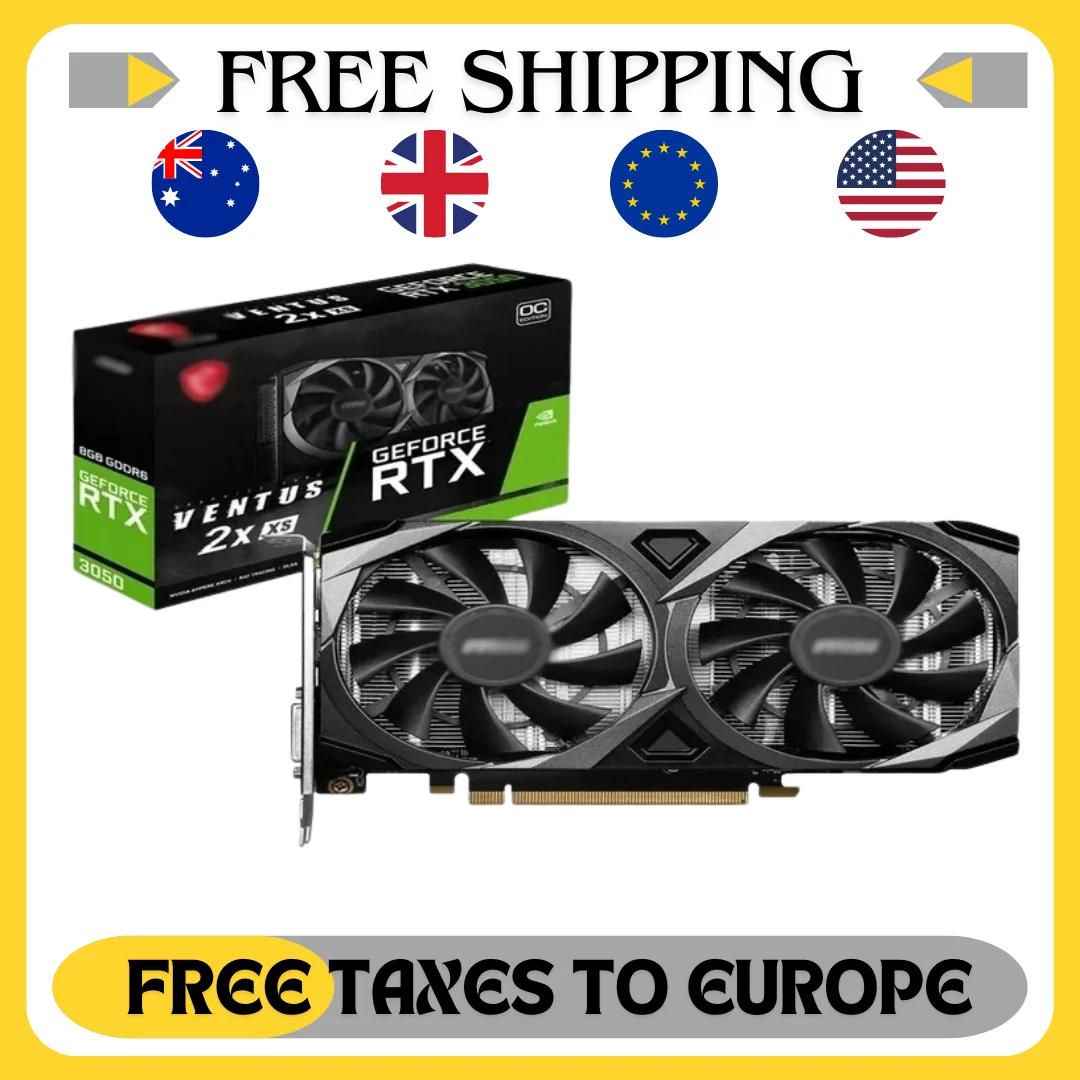 2024 USED GeForce RTX 3050 VENTUS 2X XS 8G OC Gaming Graphics Card 8GB GDDR6 128-bit HDMI DP PCI-E 4.0x8 6Pin Desktop