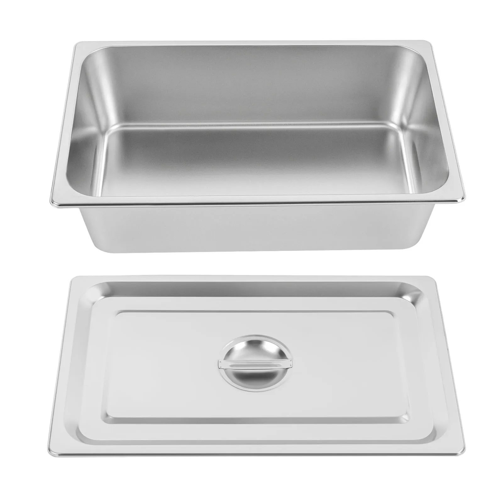 

4 Pack Hotel Pan 5.9-Inch Deep Steam Table Pan with Lid 21.26" L x 12.6" W Hotel Pans Stainless Steel Pans Restaurant