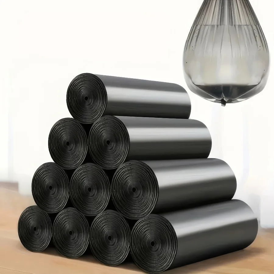 100 Black Garbage Bags, Leak Proof and Easy To Tear, Strong Load-bearing Capacity, Suitable for Kitchen, Living Room, Bedroom