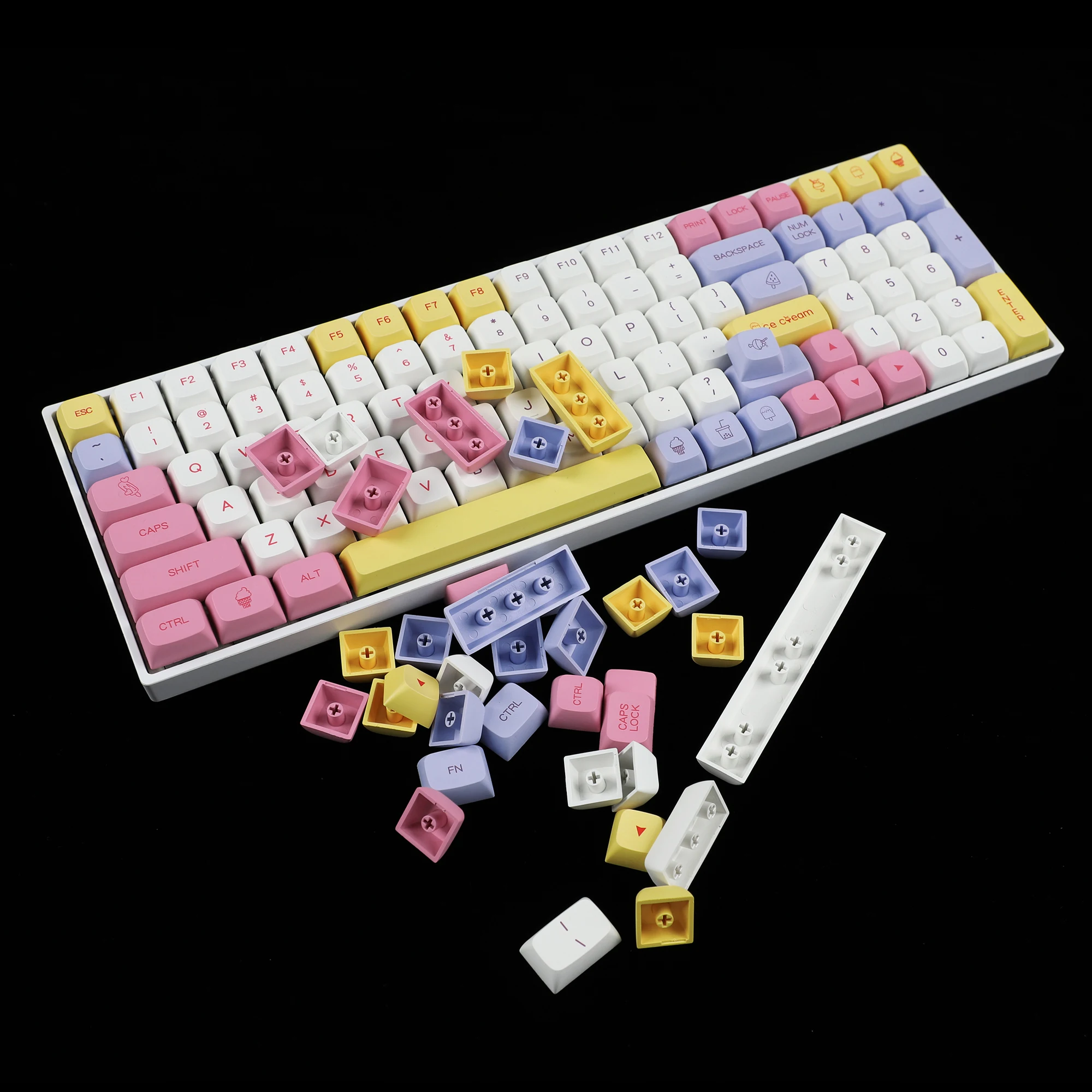 136 Key Ice Cream Dye Sub ZDA PBT Keycap Similar to XDA Japanese For MX Keyboard 104 87 61 Melody 96 KBD75 ID80 GK64 68