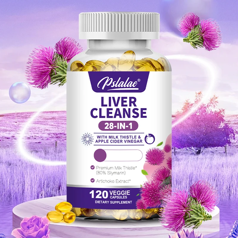 Liver Detox & Cleanse - with Milk Thistle,Dandelion - Improves Liver Function Supports Fat Metabolism Antioxidant - 120 Capsules