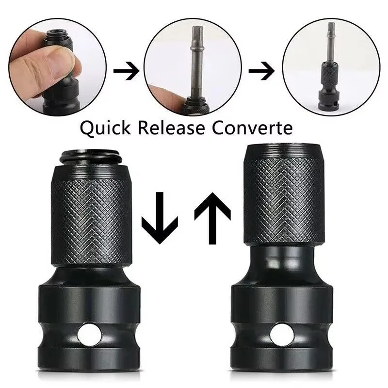 Drill Chuck Converter Socket Adapter Hex Shank 1/2"Drive To 1/4" Impact Drilling Bits Driver Quick Load Adapter For Power Tools image 4