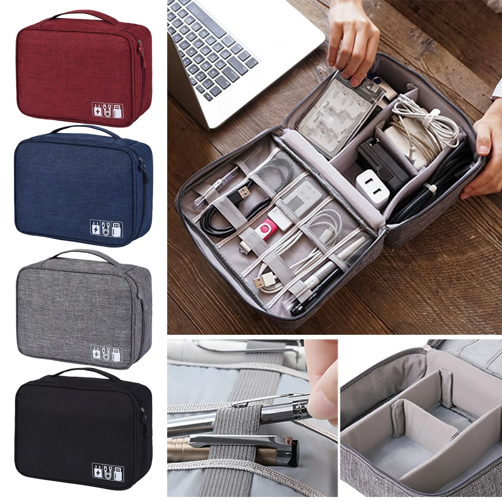 Travel Cable Storage Case Electronic Accessories Charger USB Drive Organizer Bag