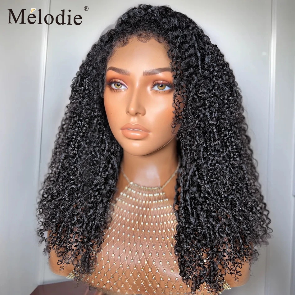 4C Edges Afro Kinky Curly 13x6 13X4 Short Bob Lace Front Human Hair Wig Deep Wave HD Lace Frontal Wig 5x5 Glueless Wig For Women