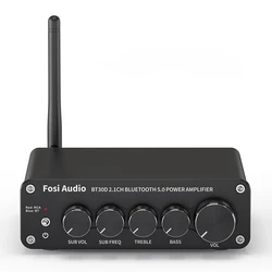 Fosi Audio BT30D Bluetooth Sound Power Amplifier 2.1 Channel Bass & Treble Control Amp Audio Subwoofer 100W + 50W x2