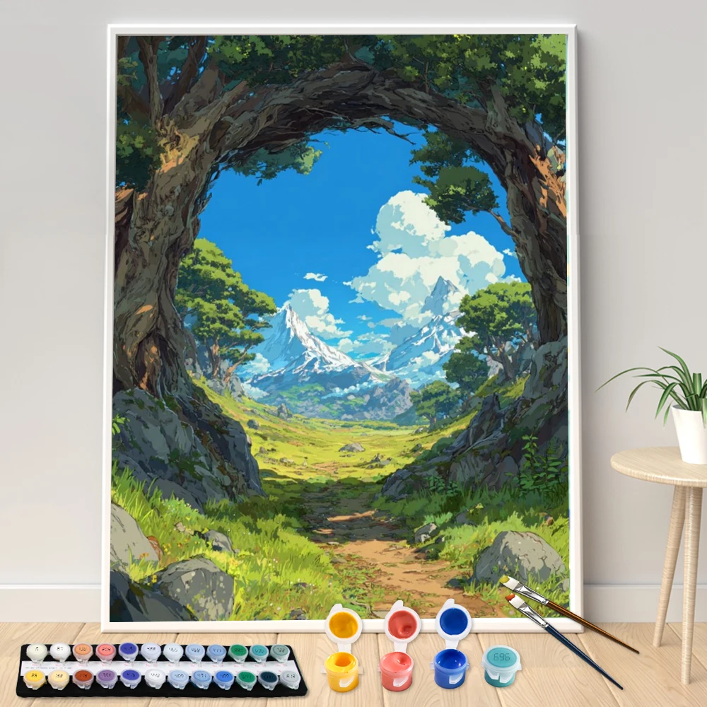 Painting by Numbers Kit DIY Nature Canvas Art Hand Painting Home Decoration Personality Surprise Gift