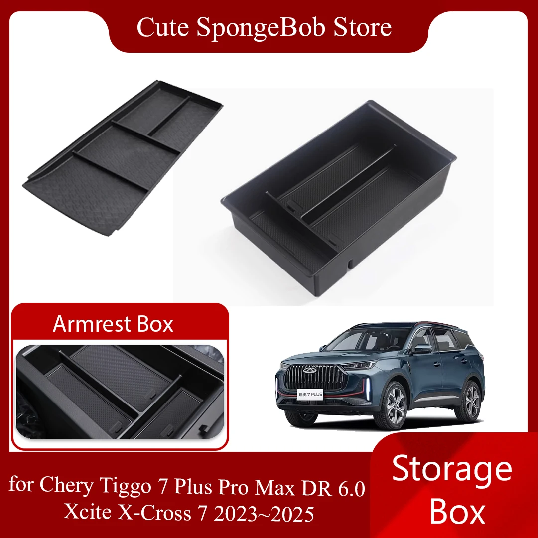 Storage Box for Chery Tiggo 7 Plus Pro Max DR 6.0 Xcite X-Cross 7 2023~2025 Armrest Central Console Organizer Tray Accessories