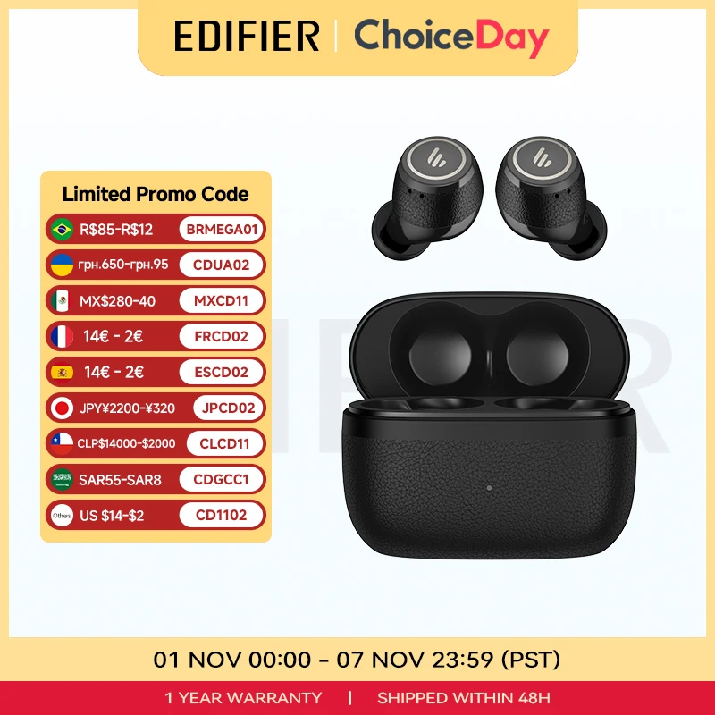 سماعات أذن Edifier X3 Pro True اللاسلكية بخاصية إلغاء الضوضاء النشطة سماعة بلوتوث V5.4 اتصال متعدد النقاط IP54 خفيفة الوزن