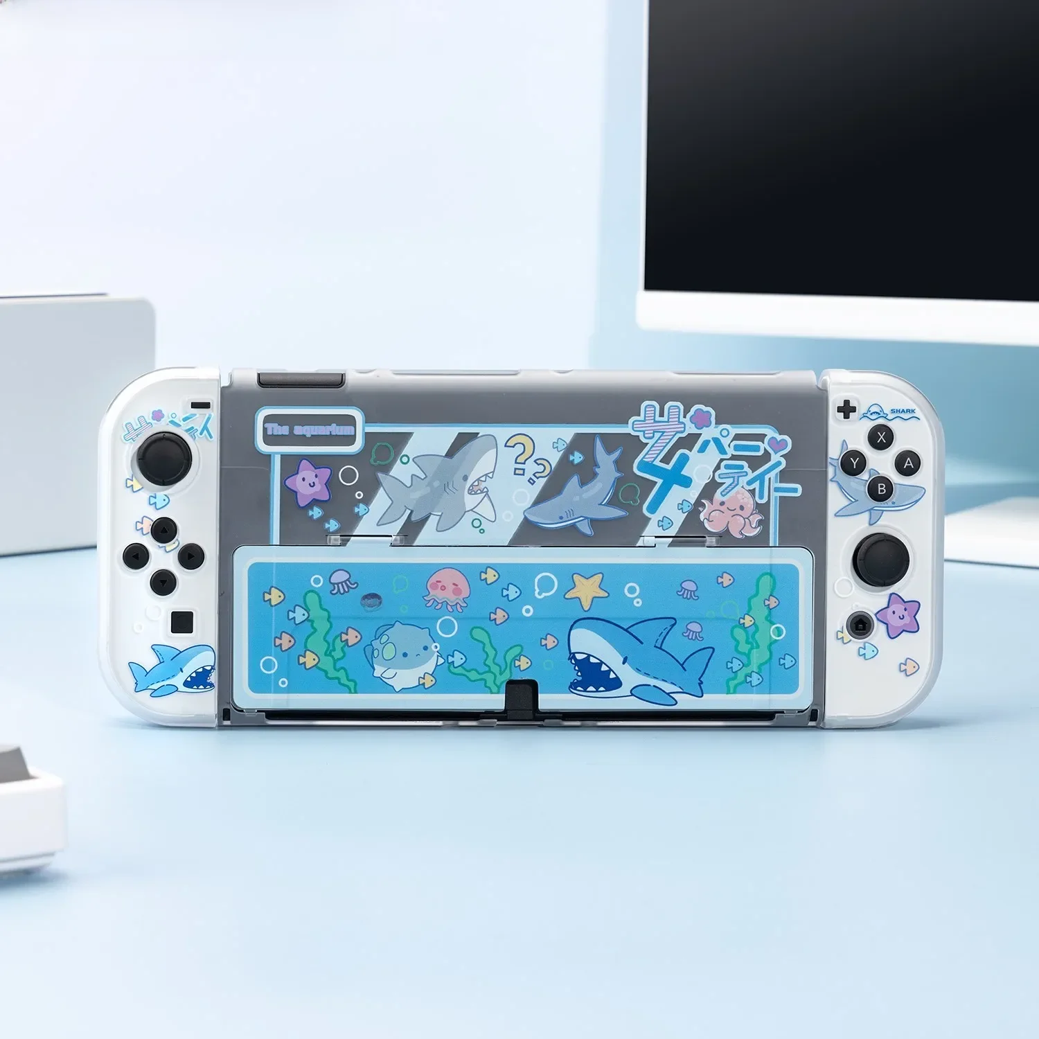 GeekShare coque rigide transparente fendue pour Nintendo Switch, étui de protection pour Nintendo Switch Oled