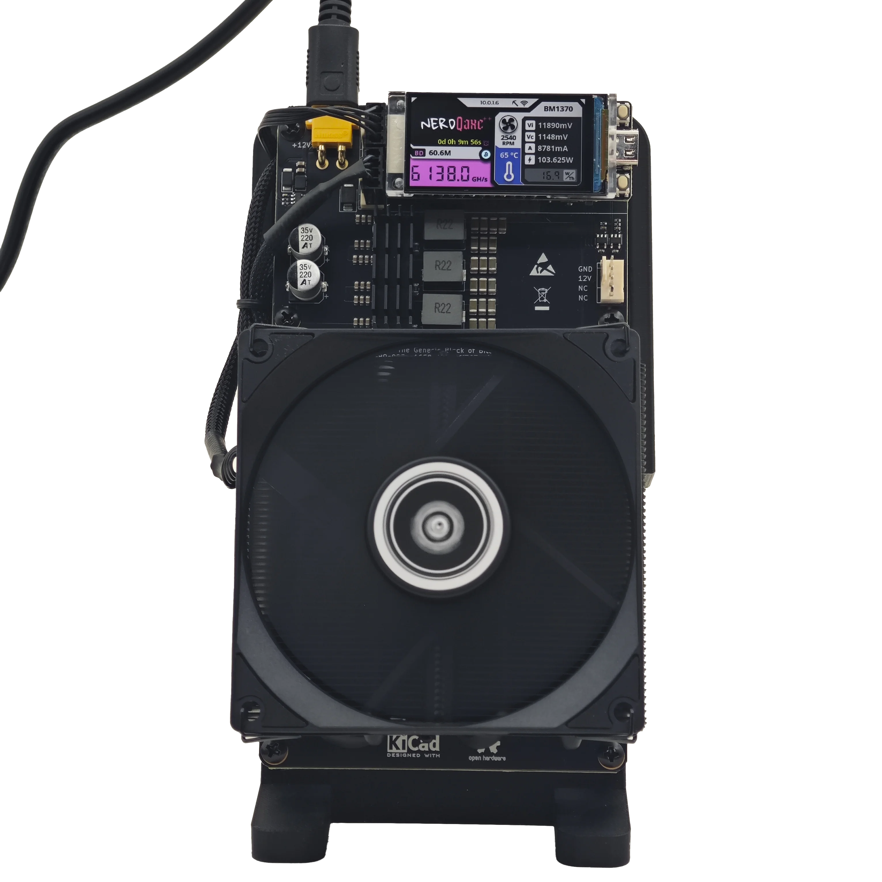 NerdQaxe++ Rev 6.1 NerdQaxe 6th Home Bitcoin Mini Mining Machine Solo Miner 100W power consumption Rev6 NerdQaxe++