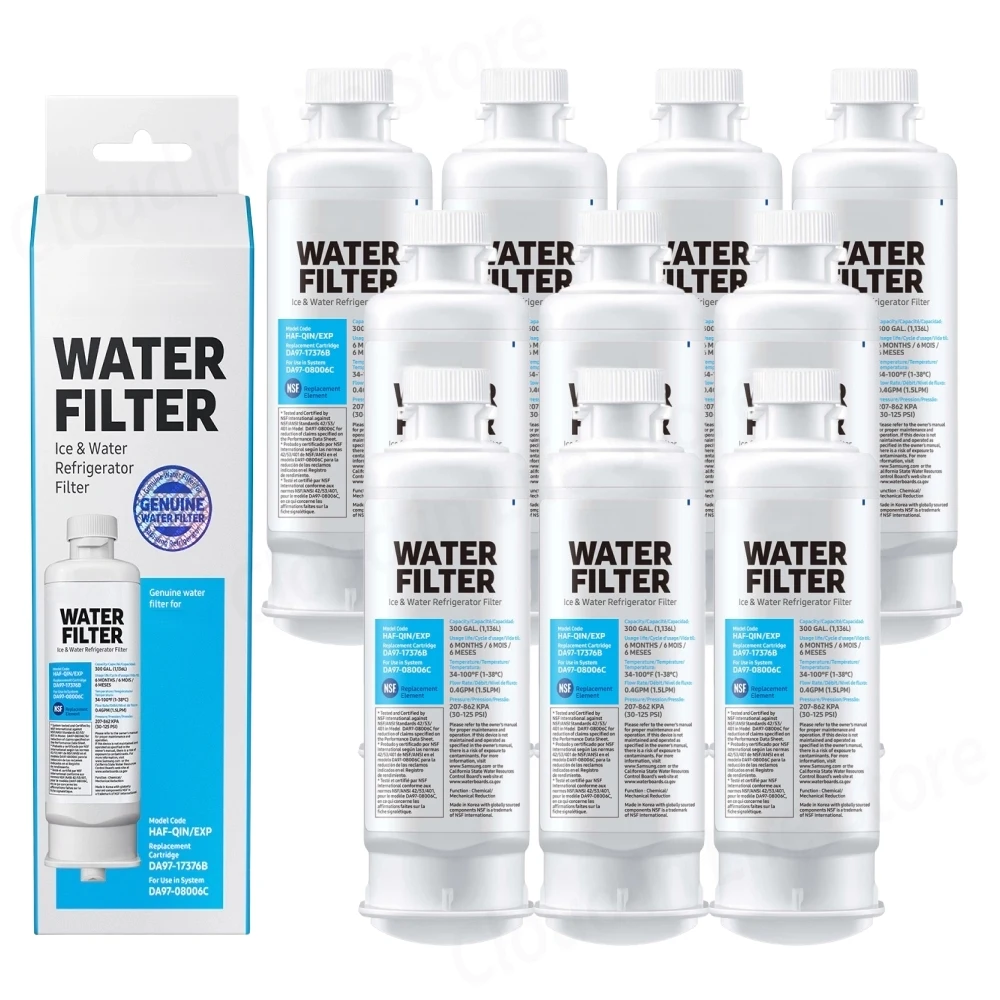 10 Pack Refrigerator Water Filter Fit For Samsung DA97-17376B HAF-QIN EXP DA97-08006C Cartridge Compatible Replacement System