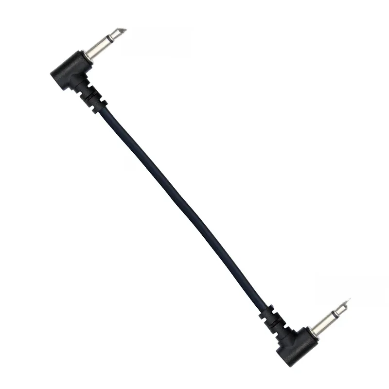 Câble Audio AUX à double angle, 2 pôles courts de 20cm, fiche mâle à mâle Mono de 3.5mm