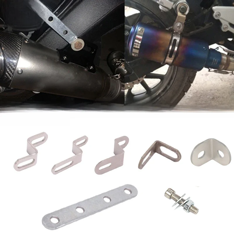 Support universel de tuyau d'échappement de moto en acier inoxydable, 1 pièce, pince de montage fixe en forme de Z, pièce à longue bande, pièces fixes de Type Z