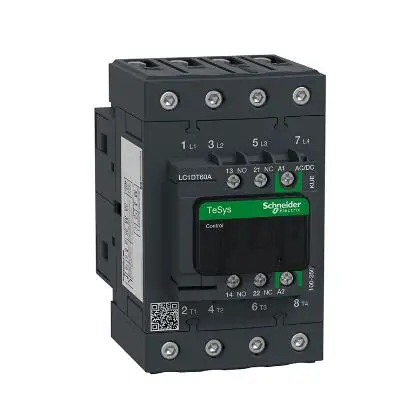 LC1DT60AKUE LC1-DT60AKUE Contactor, TeSys Deca, 4P(4 NO), AC-1, 0 to 440V, 60A, 100-250VAC/DC coil, EverLink