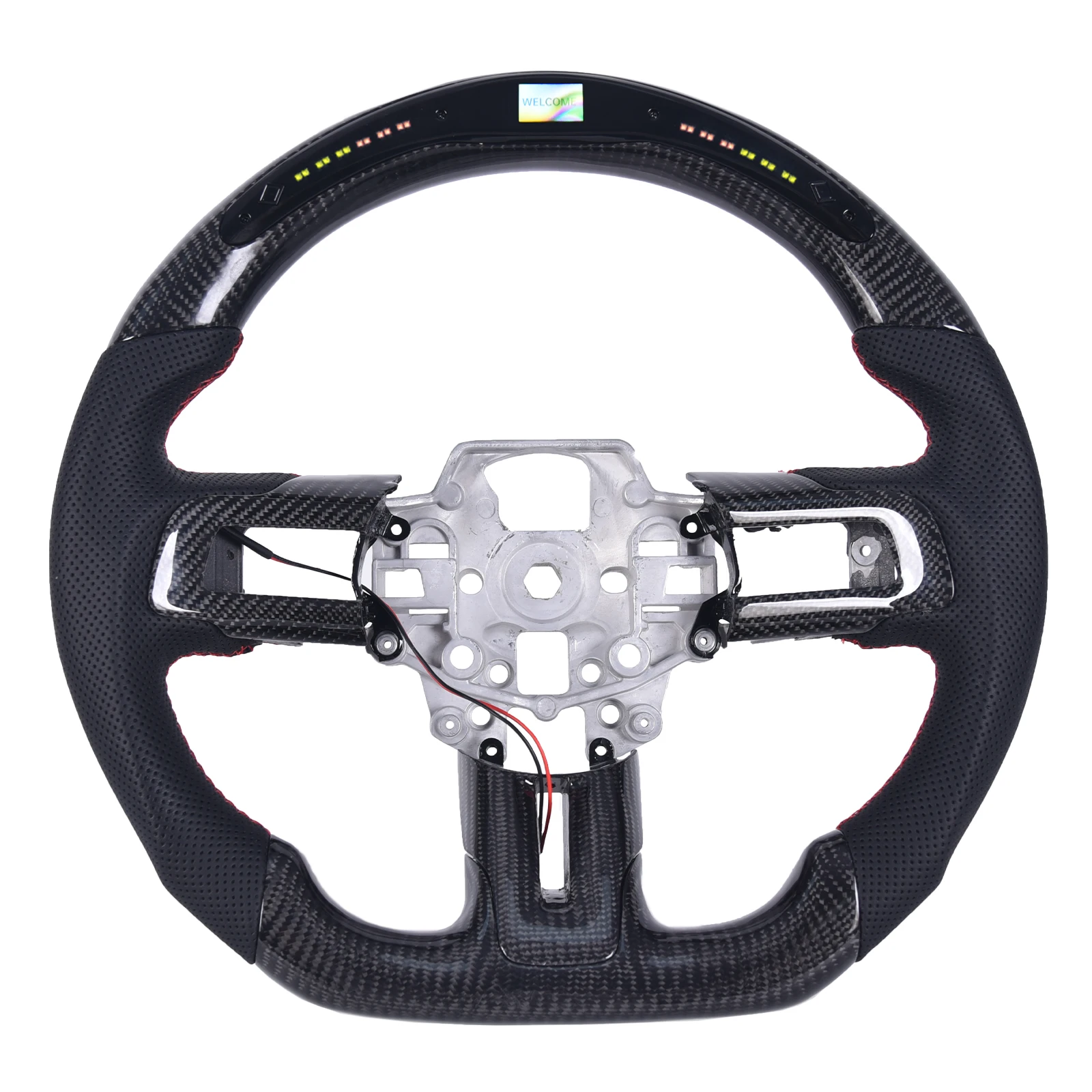 Customized Carbon fiber steering wheel for Mustang 2015-2017 with led