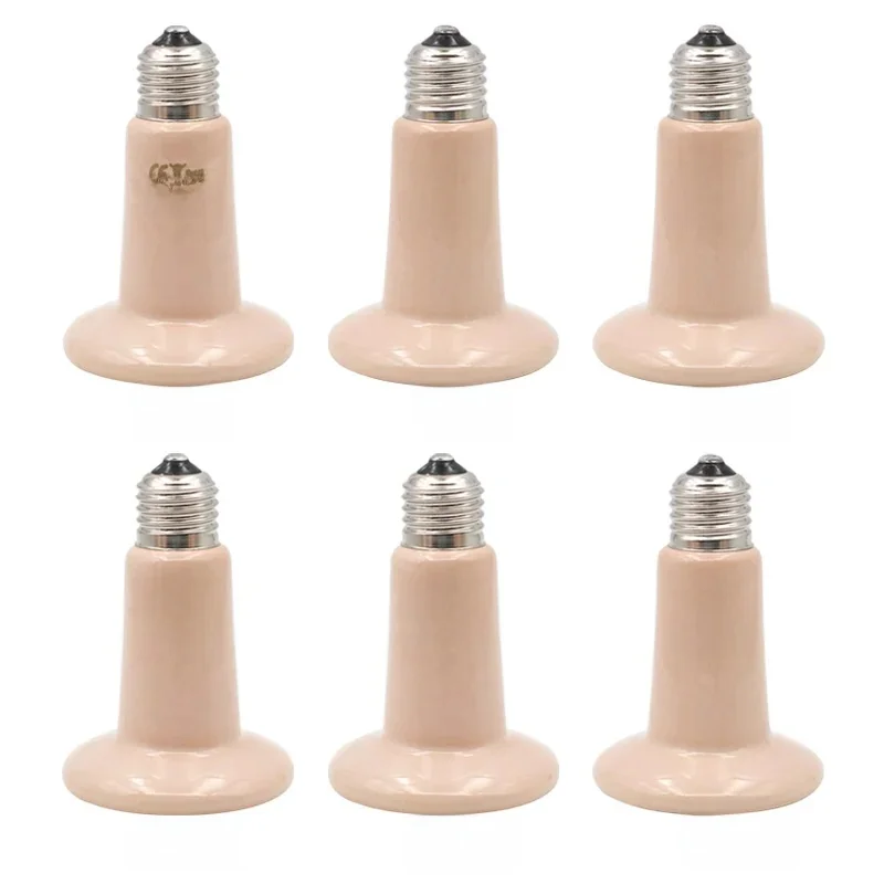 Lampe chauffante pour animaux de compagnie, 1 pièce, émetteur en céramique infrarouge noir, ampoule thermique, couveuse pour animaux de compagnie, lampe pour Reptile 25W 50W 75W 100W 150W 200W