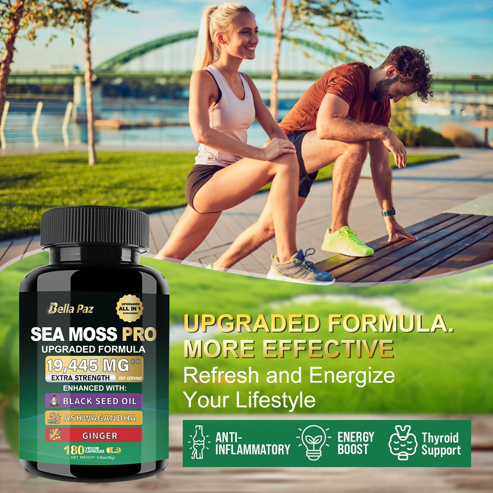 BellaPaz MagicMoss Max 16-in-1: Sea Moss, Ashwagandha, Black Seed & More in One Capsule for Comprehensive Health Support