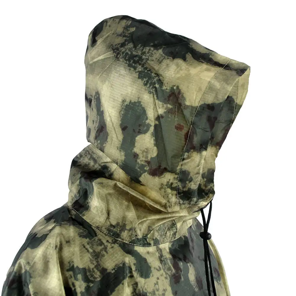 MENFLY ATFG Moss Camouflage Tactical Waterproof Rain Jacket for Hunting Men\'s Military Camo Raincoat for Women Atacs Fg Poncho