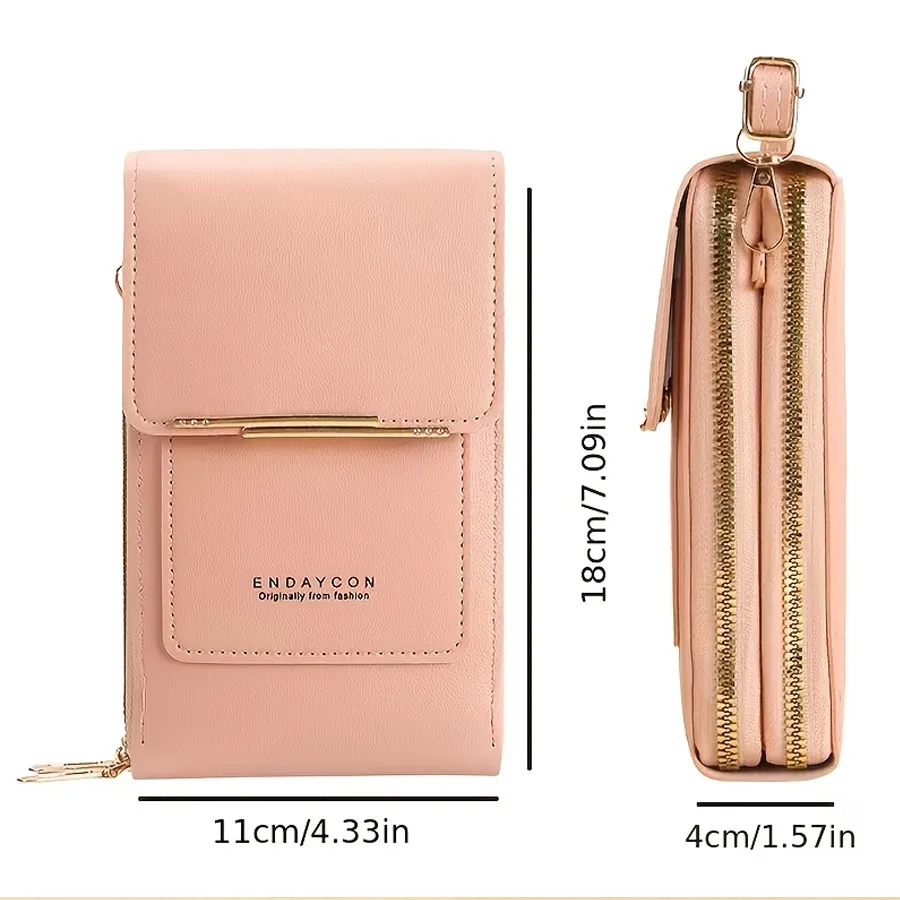 Women's Touch Screen Travel Phone Wallet, Large Capacity Vertical Mini Crossbody Bag Multi Card Slot 4 Colors - view 6