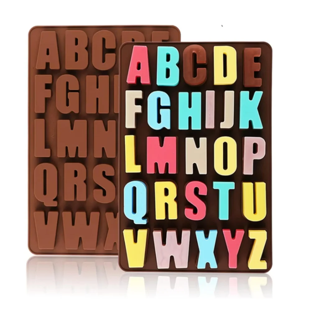 26-Letter Silicone Letter Chocolate Mold, Suitable for Chocolate, Cakes, Cookies Letter Molds, with Large Depth, Easy t