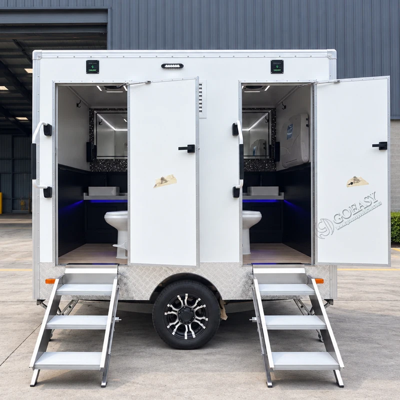 Custom Portable Restroom Trailer Luxury Mobile Bathroom Trailer for Wedding Venues Events and Public Areas