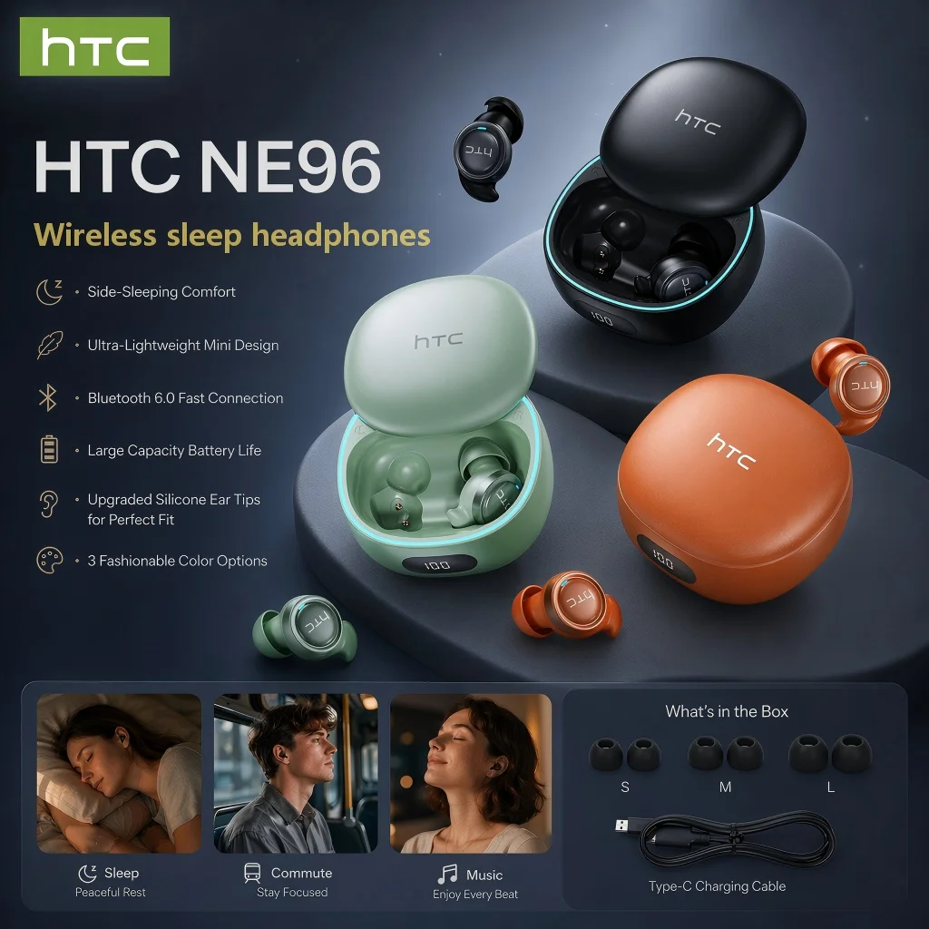 1-2PCS NE96 Kabellose Bluetooth-Schlafkopfhörer: Mit 30 Stunden Akkulaufzeit, sanftem Surround-Sound sowie einem leichten, tragbaren Design und bequemen In-Ear-Ohrhörern – die ideale Wahl für Sport,