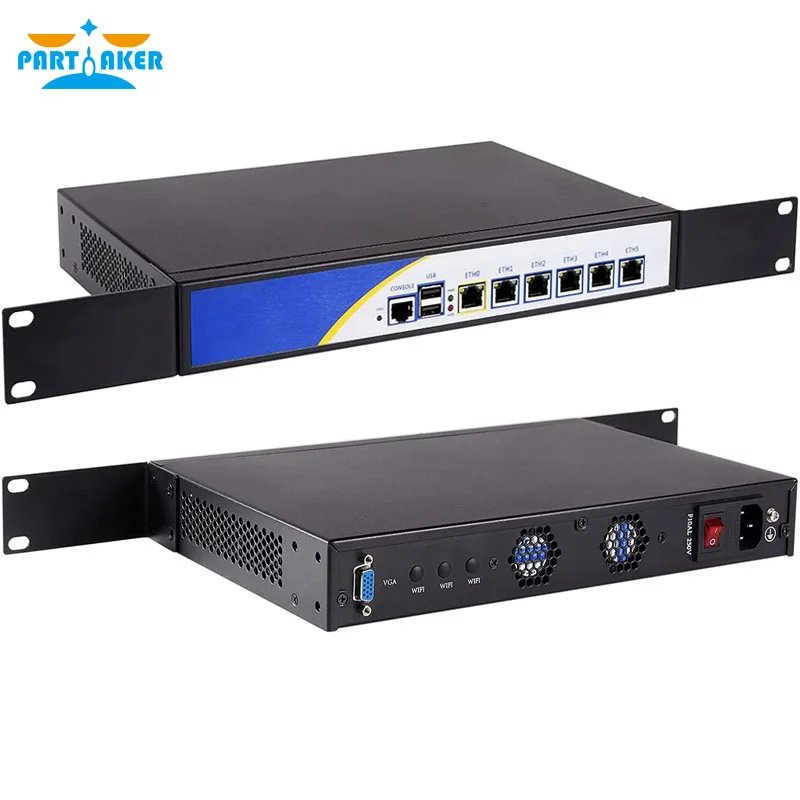 Aparelho Firewall Partaker R3 com 6 Gigabyte LAN Intel D525 1.8Ghz 2G RAM 32G SSD Opnsense Pfsense