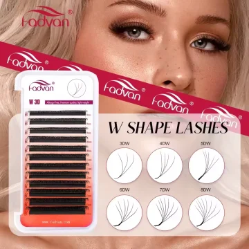 Fadvan 3D/4D/5D/6D/7D/8D W Form Wimpern Verlängerung Natürliche Faux Nerz Wimpern Vorgefertigte Volumen Fan Falsche Wimpern Make-Up Liefert