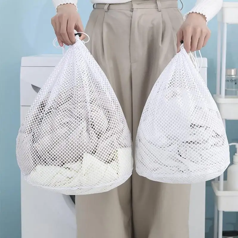 Netz-Wäschebeutel mit Kordelzug, Großer Waschbeutel für Blusen, Strümpfe und Unterwäsche, Ideal für Reisen und Wäsche – Detail 1