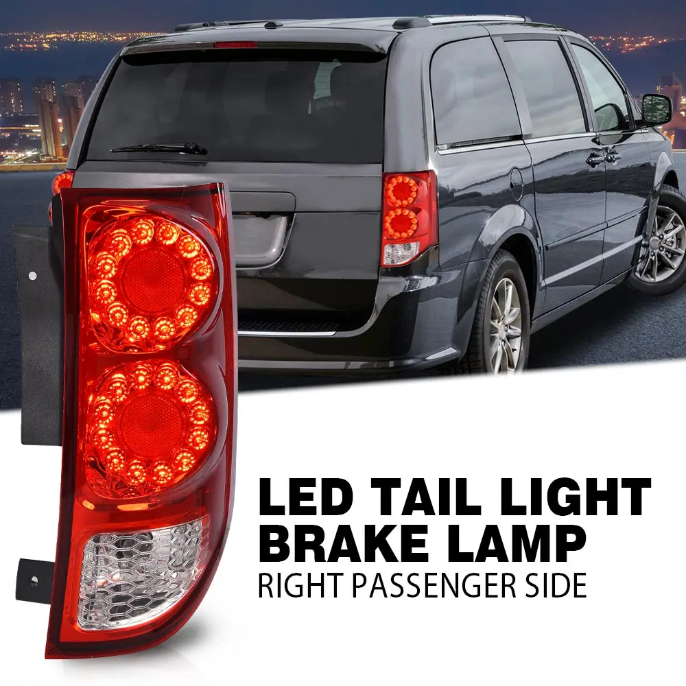 

12V Led Tail Light Right Passenger Side Taillamp Fit for 2011-2019 Dodge Grand Caravan Red Lens Waterproof Snowproof Dustproof