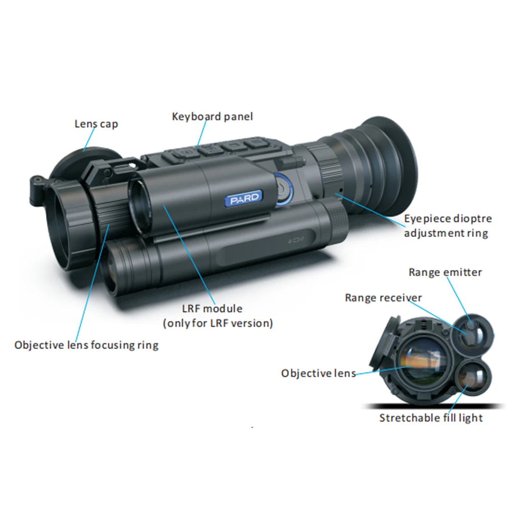 NV008S/LRF Night Vision Scope, Hunting Monocular, Ballistic Calculator, 2688*1520, 350m IR Illuminate Distance, Digital Camare