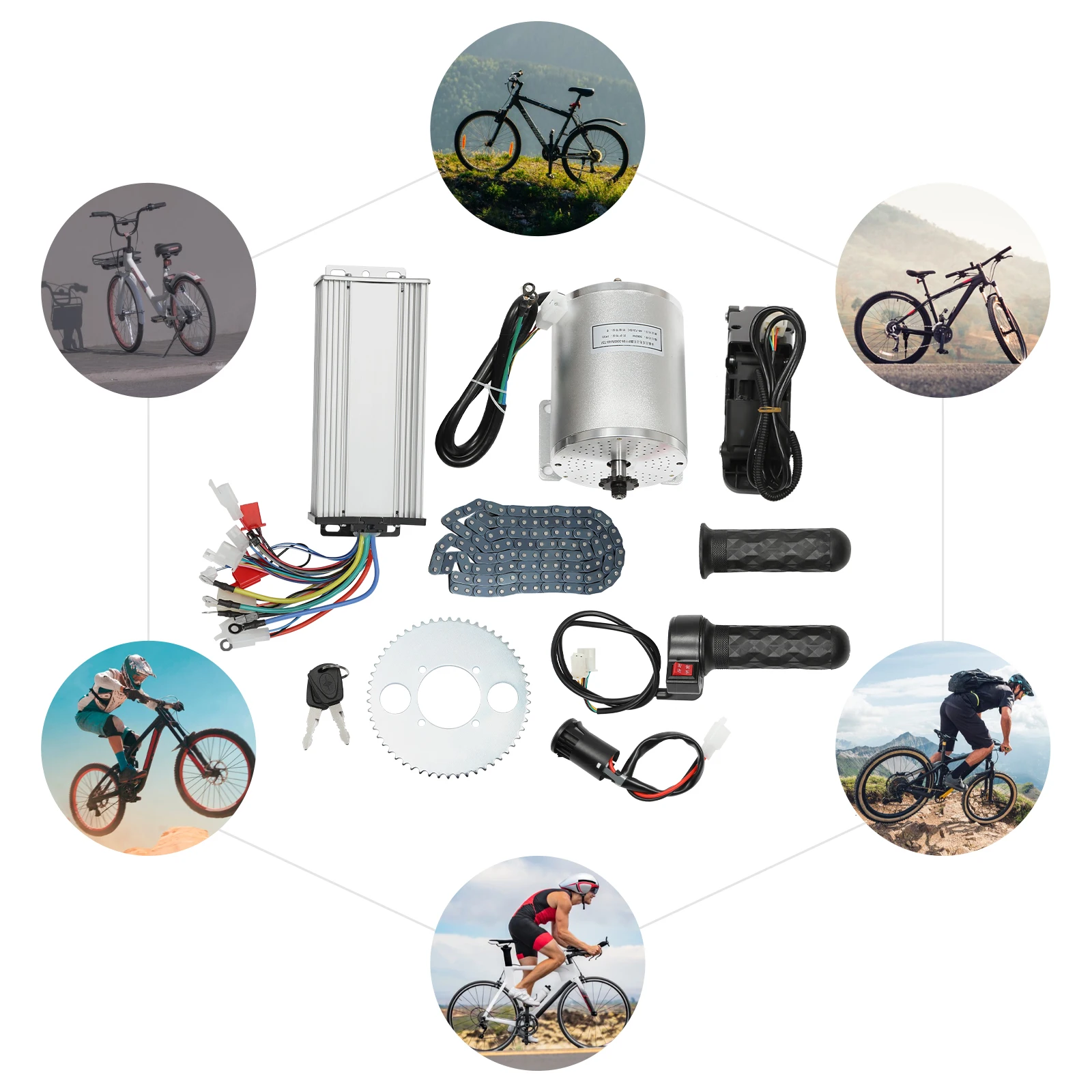 48-72 فولت 3000 واط فرش السيارات عدة الفضة موتور تحويل دراجة نارية كهربائية كارت موتور لتقوم بها بنفسك عدة للدراجات النارية الكهربائية #6