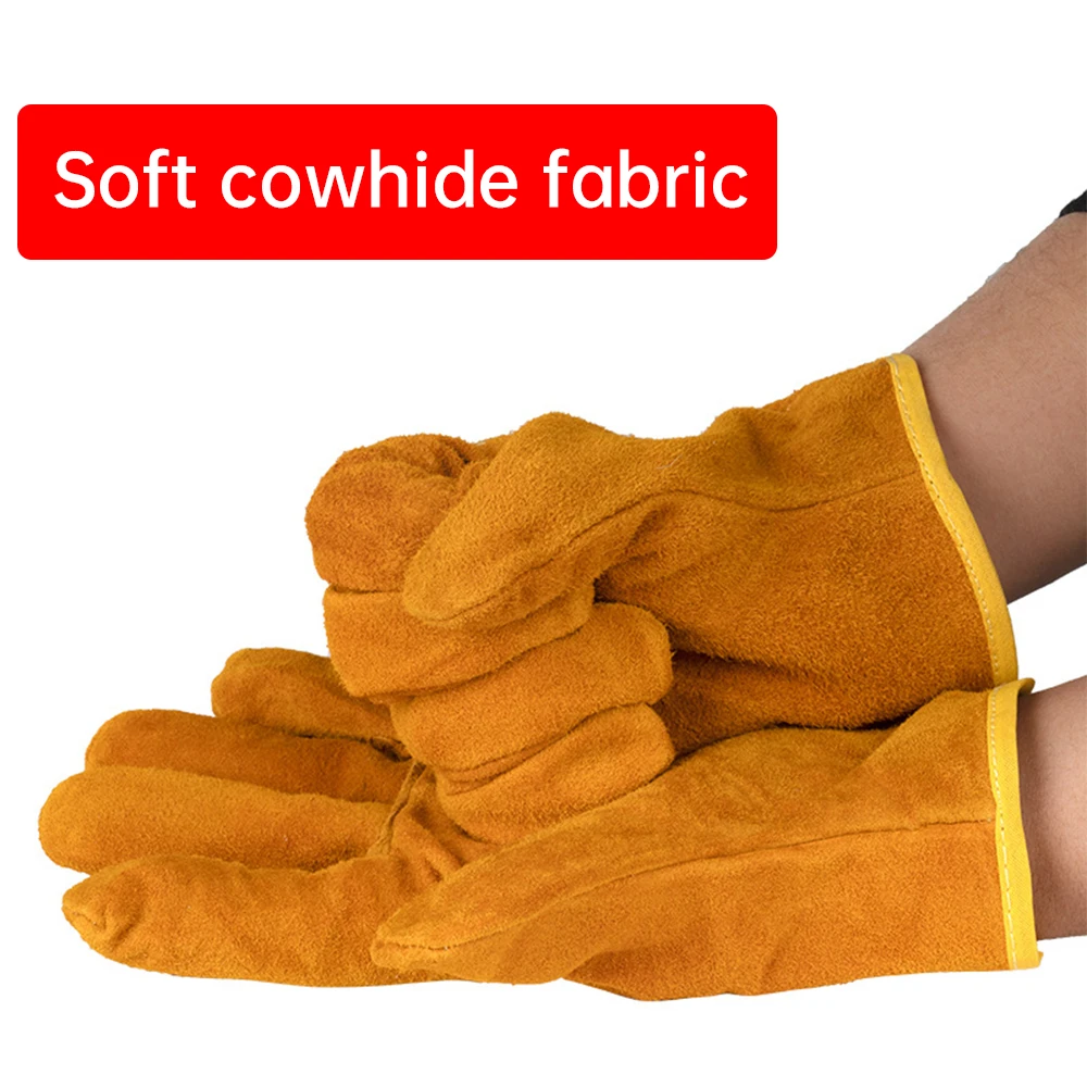 Welding Gloves For Men And Women, Summer High-Temperature Short Style Labor Protection Gloves, Insulated Cotton Gloves For Handl