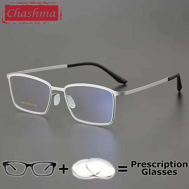 

Очки по рецепту Chashma, безвинтовые оптические анти-синие квадратные мультифокальные прогрессивные очки для близорукости, очки для мужчин