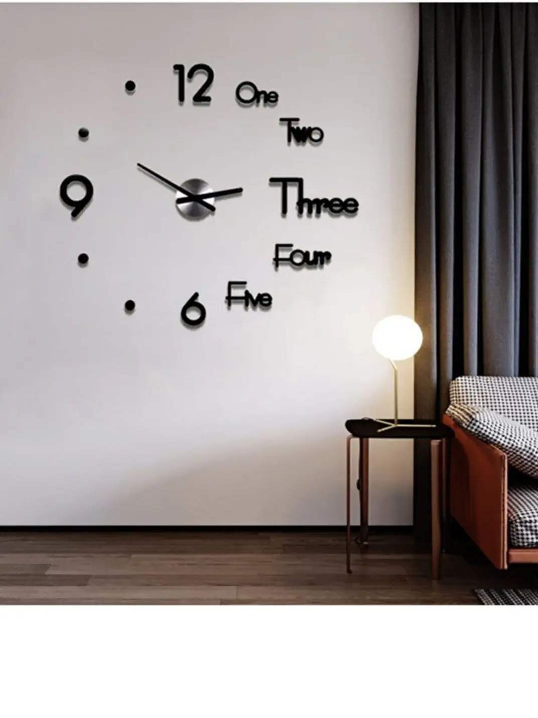 Modern 3D Decorative Silent Wall Clock 100*100 Cm Adhesive For Office For Home Doceration From Turkey Easy Installation Stylish