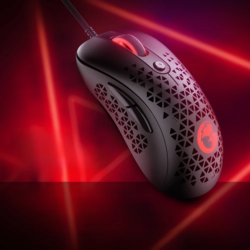 GameSir GM500 Mouse para jogos com fio Mouse super leve para PC com sensor óptico PMW33600 12000 DPI