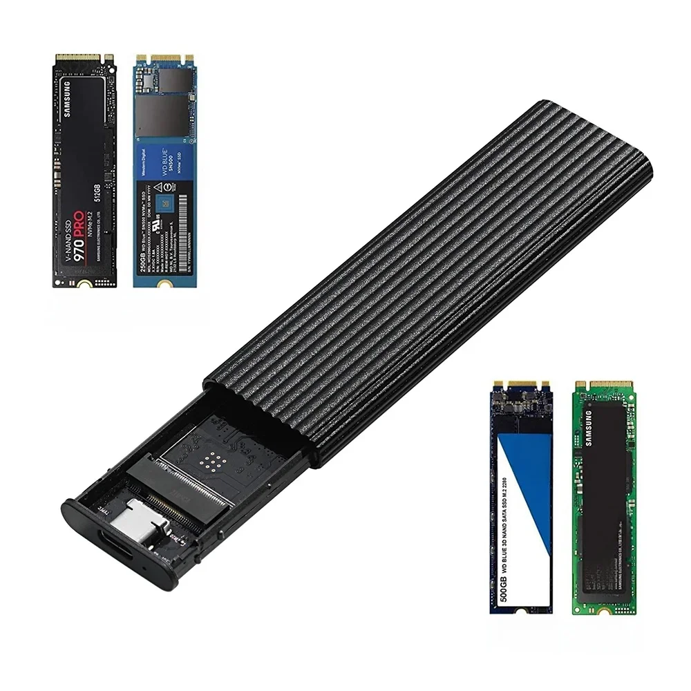 Aluminium M.2 HDD Behuizing Case Harde Schijf Box B-KEY Externe Harde Schijf Box USB C Interface Ondersteuning SATA Protocol - afbeelding 2
