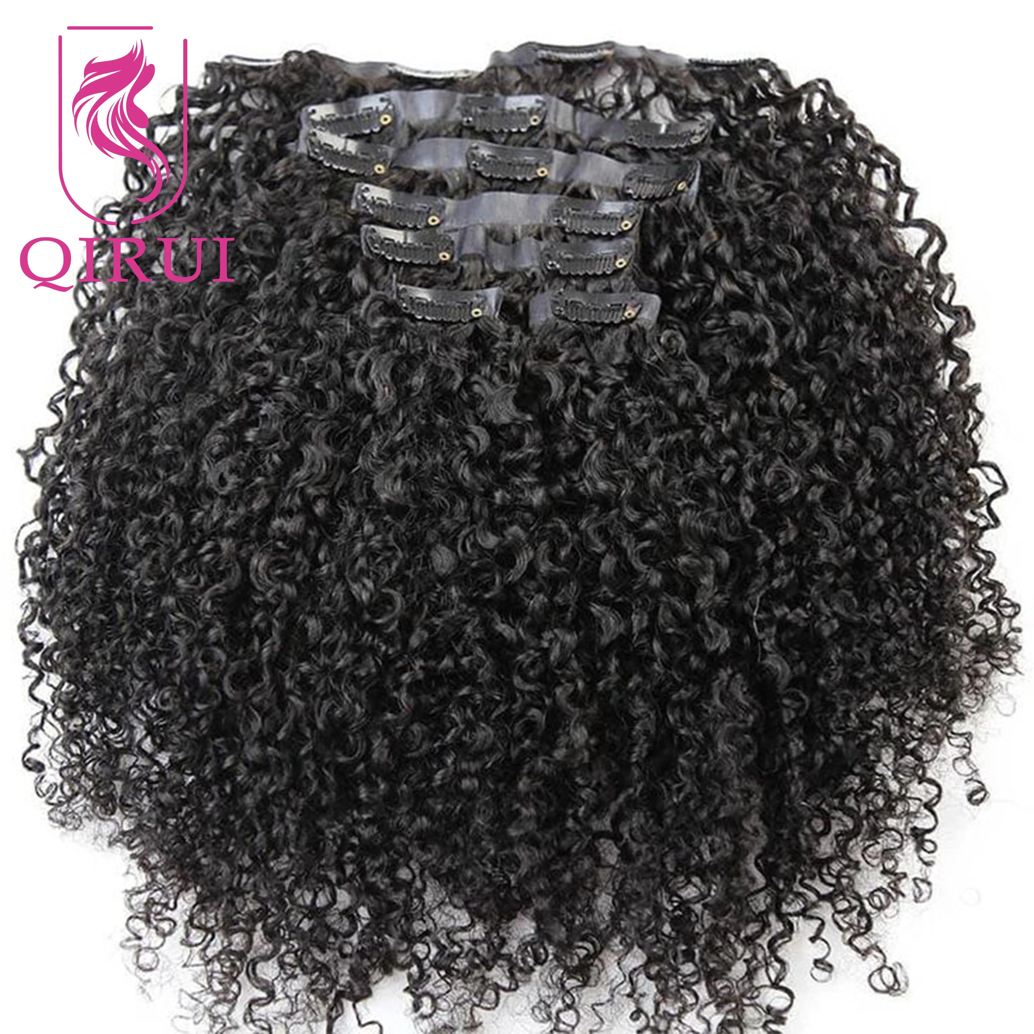 

Kinky Curly Seamless Clip Ins Human Hair PU Clip In Hair Extensions For Black Women Curly Clip In Hair Extensions Natural Color