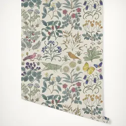 Apothecary's Garden Wallpaper with Garden plants & animals. Botanical plants Nordic Wallpaper, Scandinavian botanica wall papers
