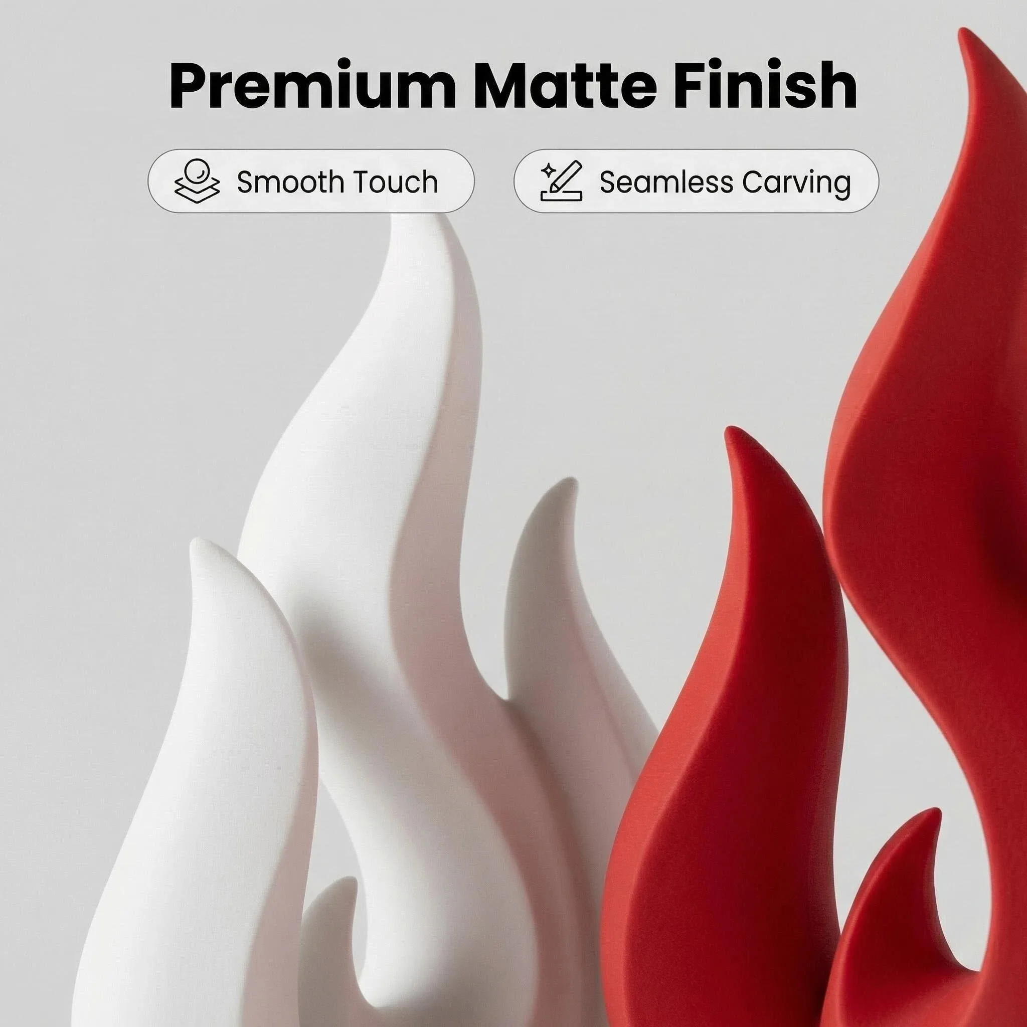Flame Sculpture Decor, Modern Abstract Fire Figurine, Minimalist Desktop Ornament, Aesthetic Home Decor for Living Room Bedroom