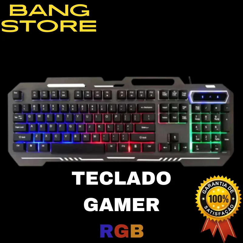 BANG STORE-Gamer Keyboard Semi Mechanical Quick Response LED RGB Super Lightweight Removable Key-IMMEDIATE SHIPPING FOR ALL BRAZIL