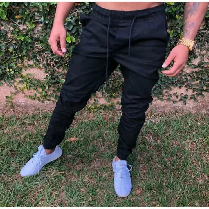 Calças Jogger Sarja Masculino Slim com Elastico,SAINT